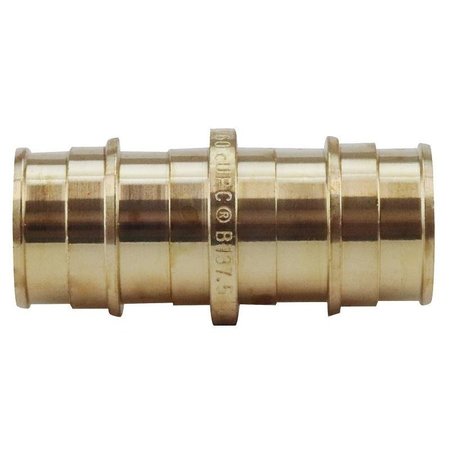 APOLLO VALVES ExpansionPEX Series Coupling, 34 in, Barb, Brass, 200 psi Pressure EPXC3434